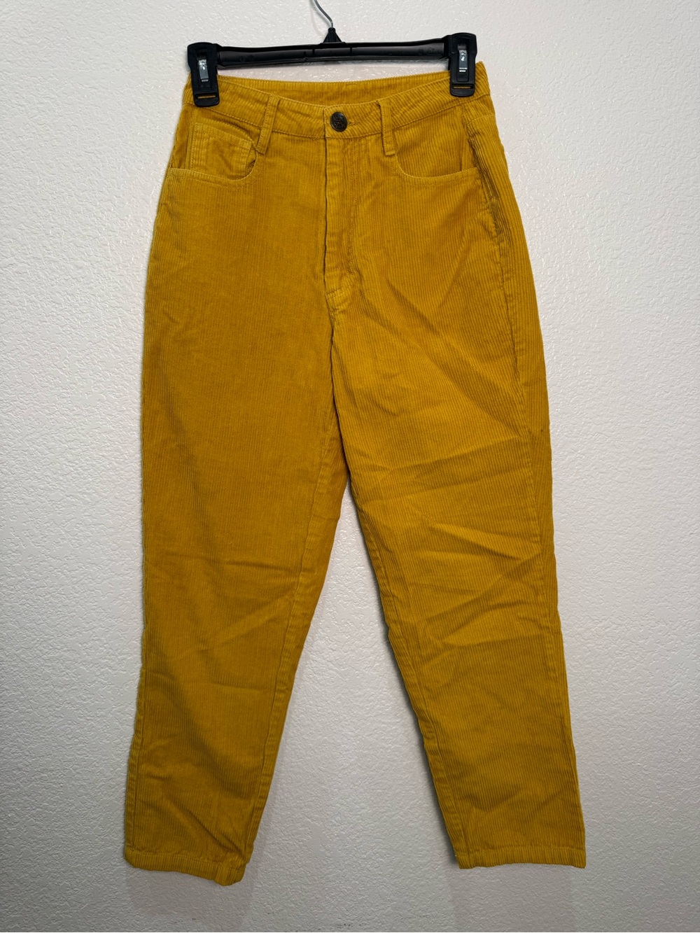 Lucy & Yak W24 L30 Mustard Corduroy Pants Organic Cotton High Rise Tapered